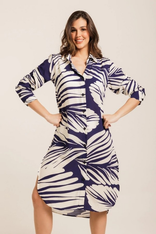 Chemise/Midi Dress ,Long sleeve Sea