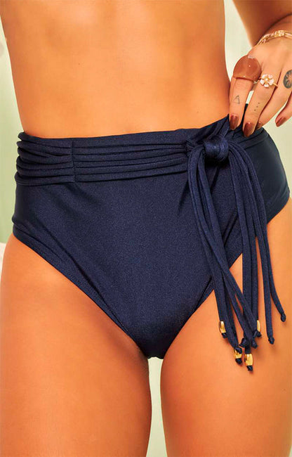 Bikini Macrame Lace Up Navy