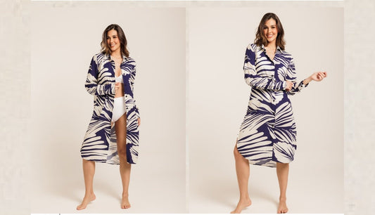 Chemise/Midi Dress ,Long sleeve Sea