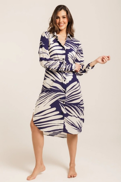 Chemise/Midi Dress ,Long sleeve Sea
