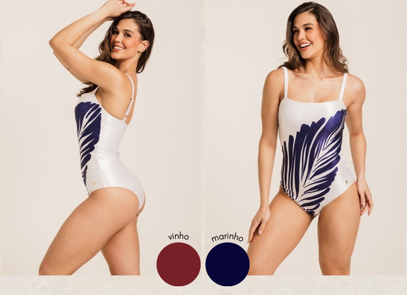 Straight Swimsuit with Wide Straps
